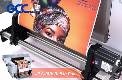 GCC - JF-240UV Flatbed Printer Roll to Roll Demonstration