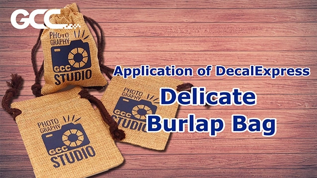 Application of DecalExpress Delicate Burlap Bag